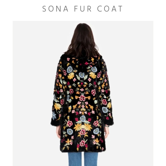 Johnny Was Sona Faux Fur Coat in Black, Size Large - Picture 2 of 13